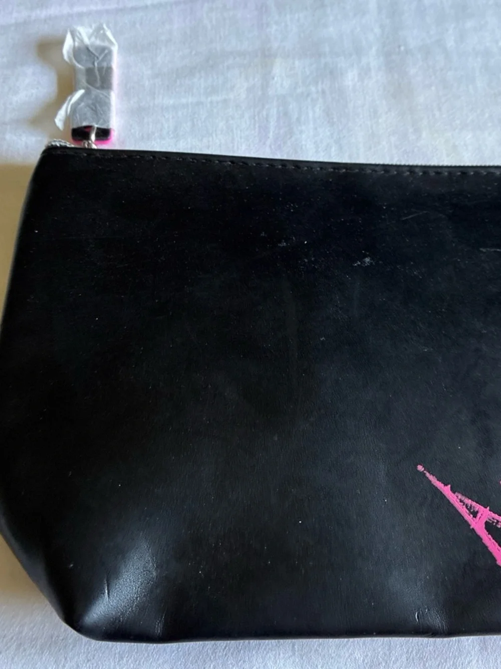 Black and Pink 'Paris' Cosmetic Pouch - Women Makeup Bag